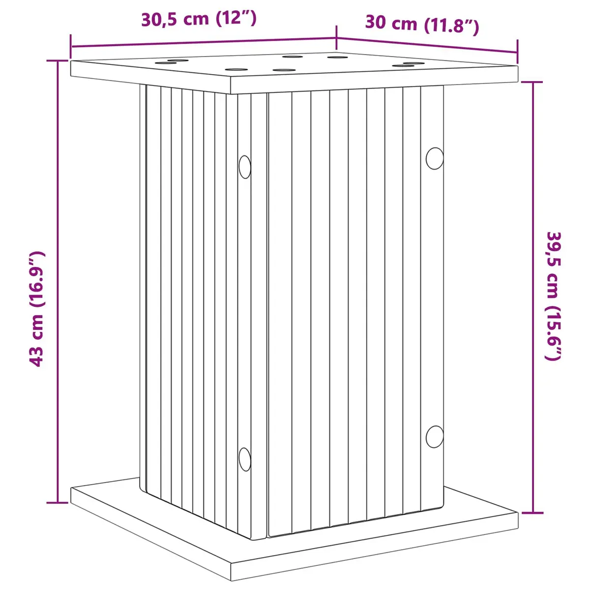Plant Stand White 30.5cm Modern Indoor Display Riser 2 Pieces
