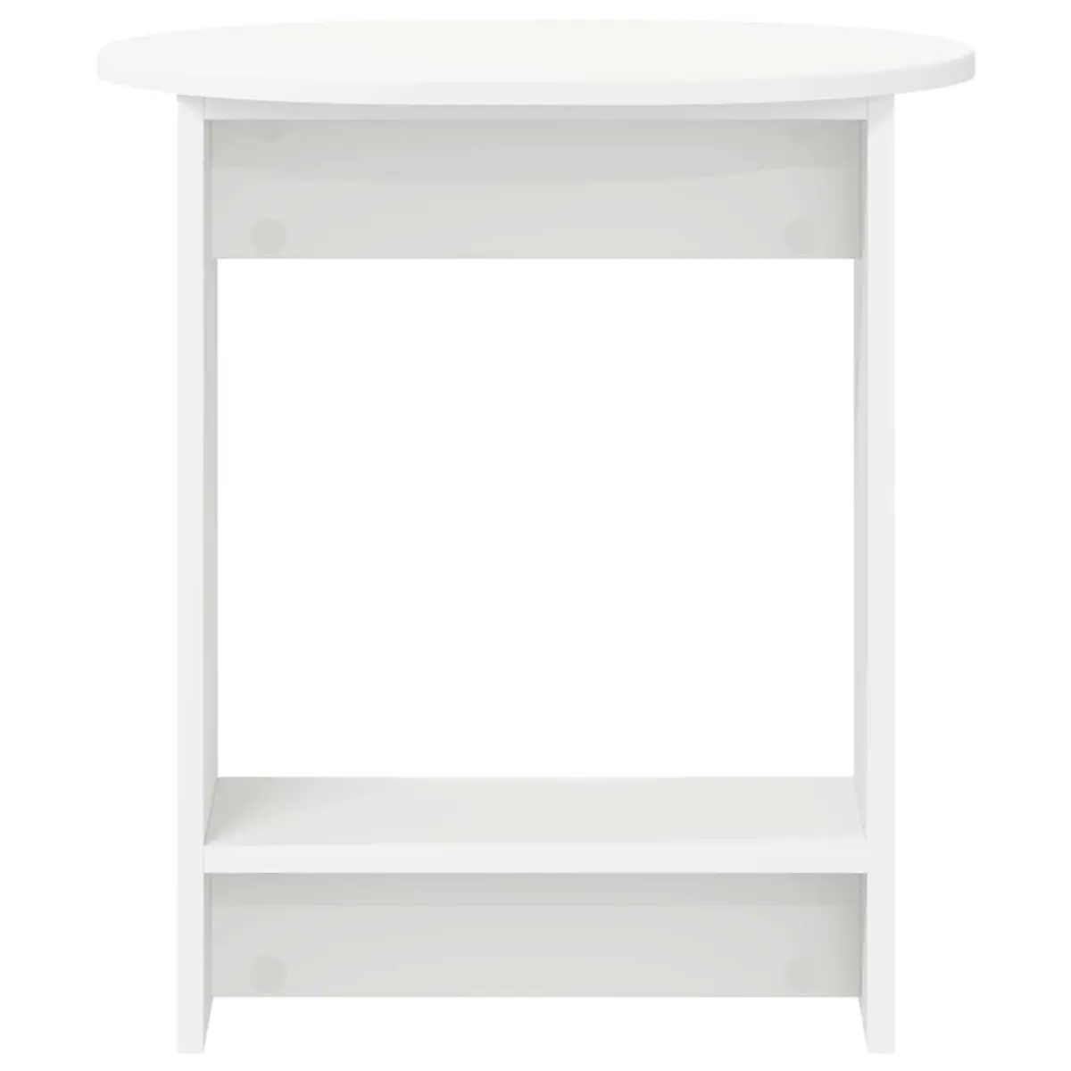 Side Table White 50x39.5x55cm Rectangular Top Sturdy Base