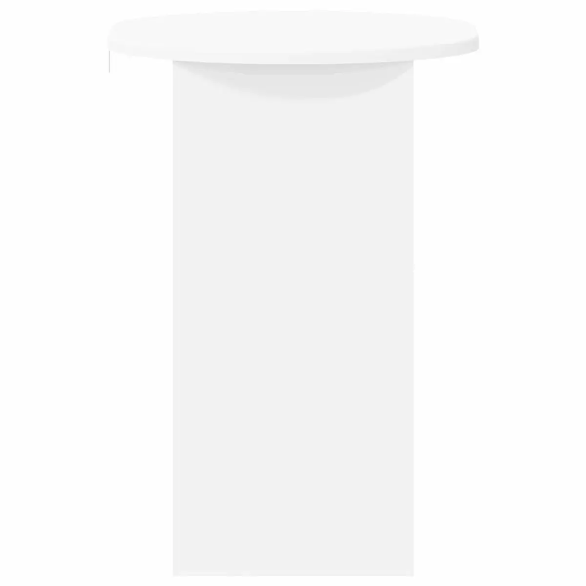 Side Table White 50x39.5x55cm Rectangular Top Sturdy Base