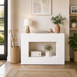 Concise Console Table 101 x 29 x 74 cm with Shelves