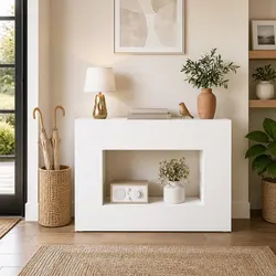 Concise Console Table 101 x 29 x 74 cm with Shelves