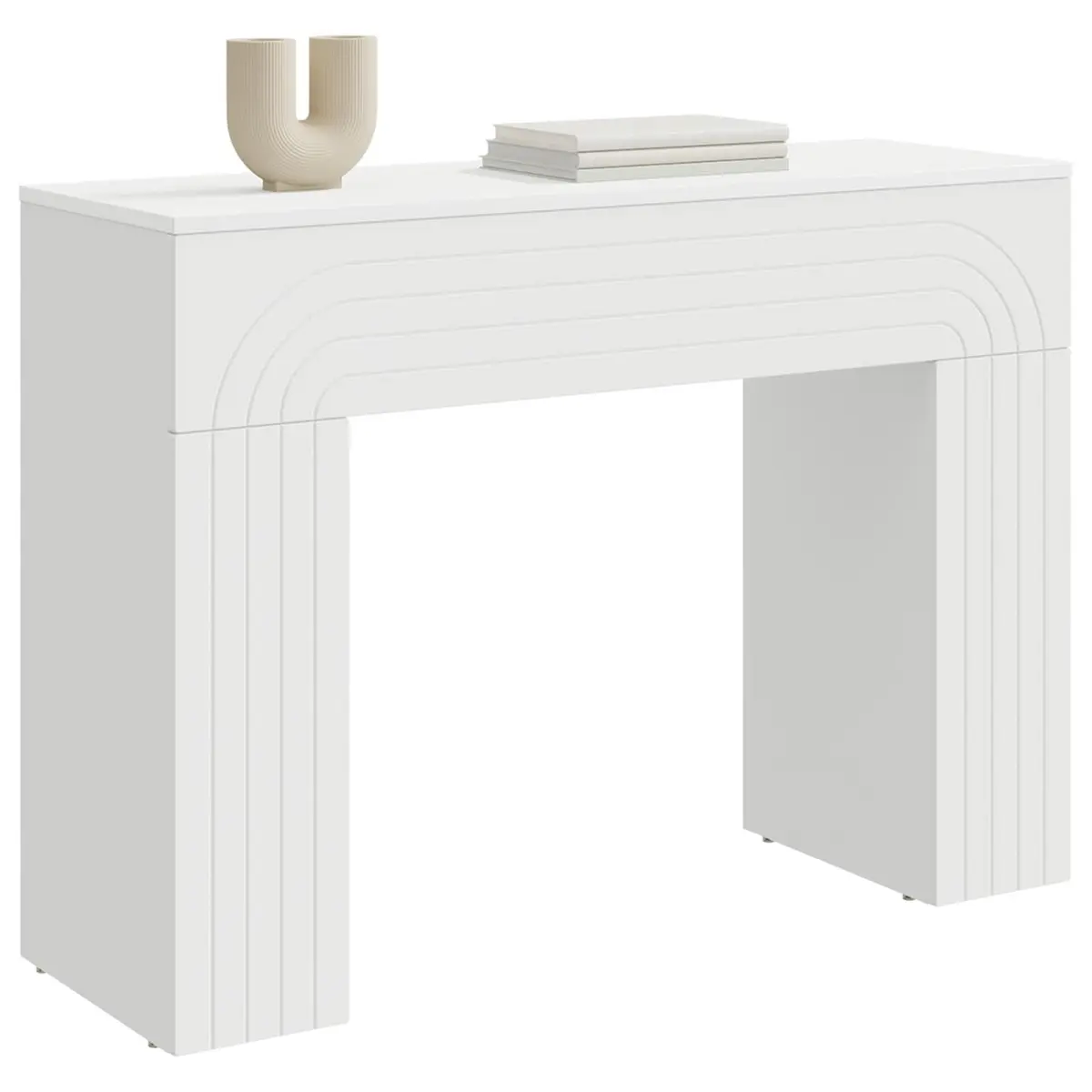 Coffee Table White Rectangular Modern Living Room Accent Furniture Engineered