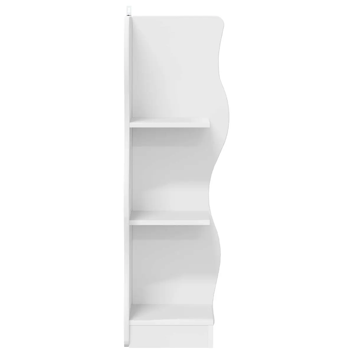 Corner Shelf White 34x33x102cm Wave Design Wall Storage Shelving Unit Modern