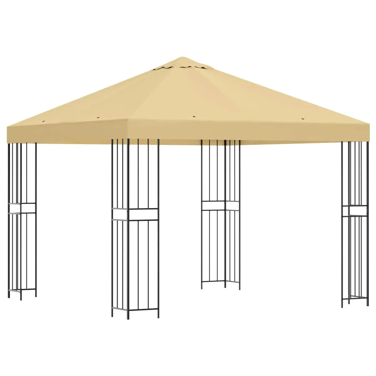 Gazebo Cream 3 x 3 m Outdoor Canopy Steel Frame Garden Patio Shelter