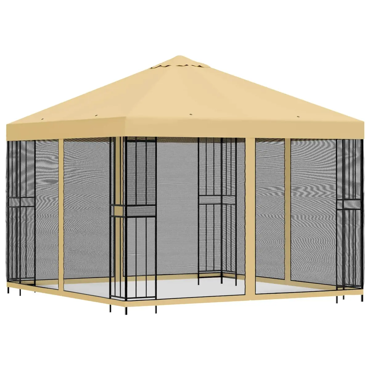 Garden Gazebo Cream 3 x 3 m Outdoor Canopy Steel Frame Ventilation
