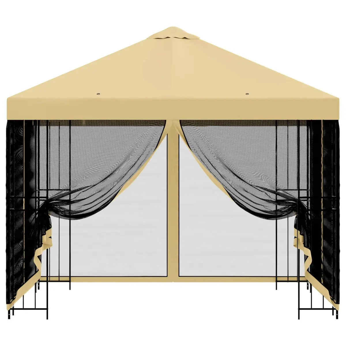 Garden Gazebo Cream 3 x 3 m Outdoor Canopy Steel Frame Ventilation
