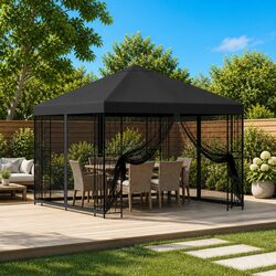 Compact 3x3m Garden Gazebo with Sidewalls: Ideal for Shade