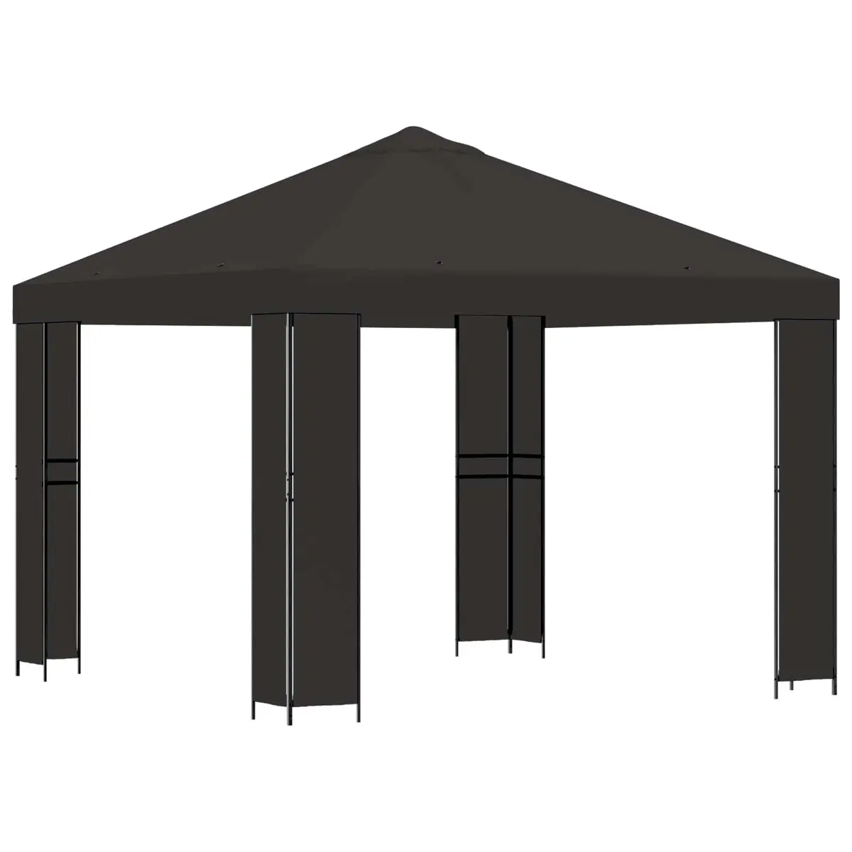 Gazebo Anthracite 3 x 3 m Canopy Steel Frame Outdoor Garden Patio Sun Shade