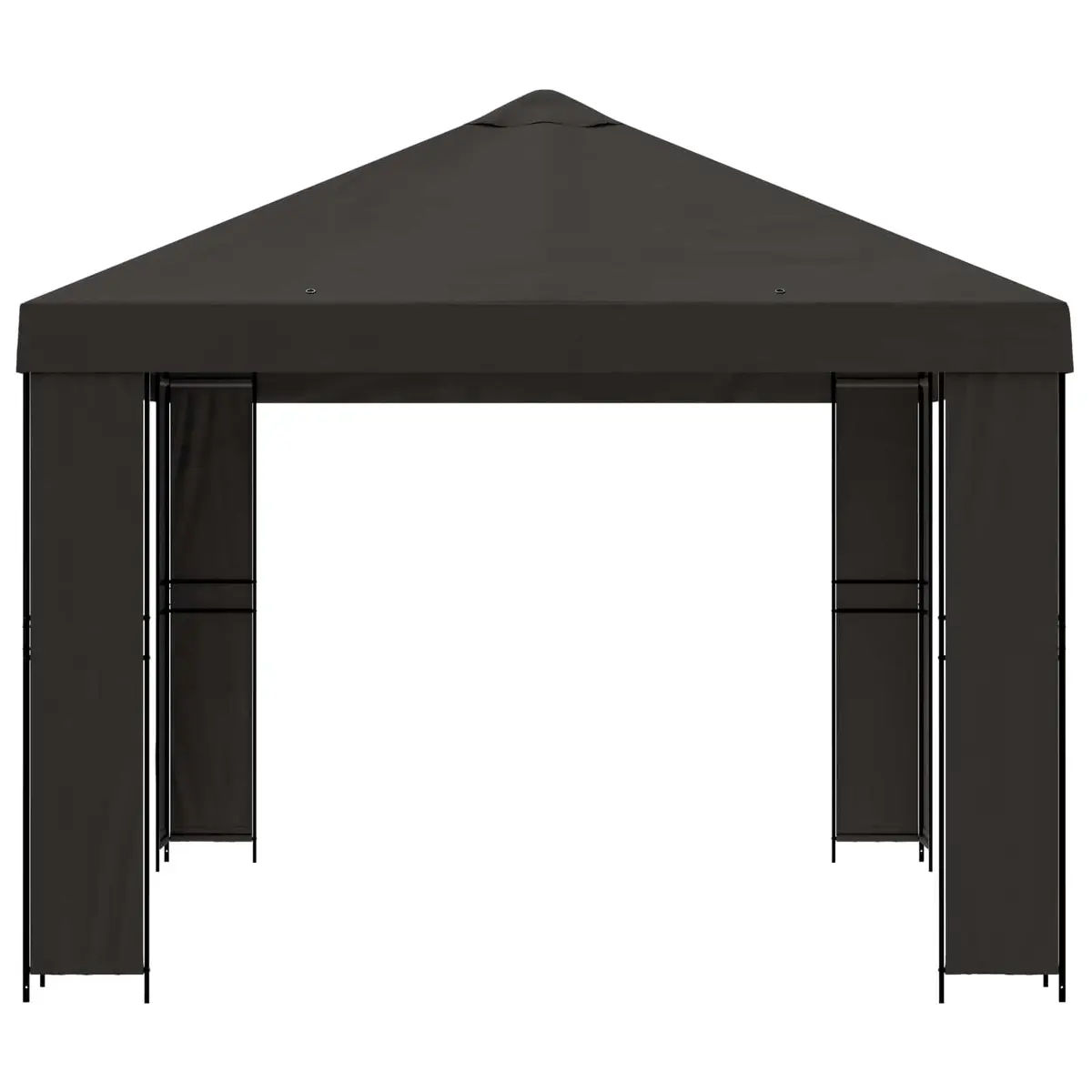 Gazebo Anthracite 4 x 3 m Outdoor Canopy Shade Structure Steel Frame Polyester