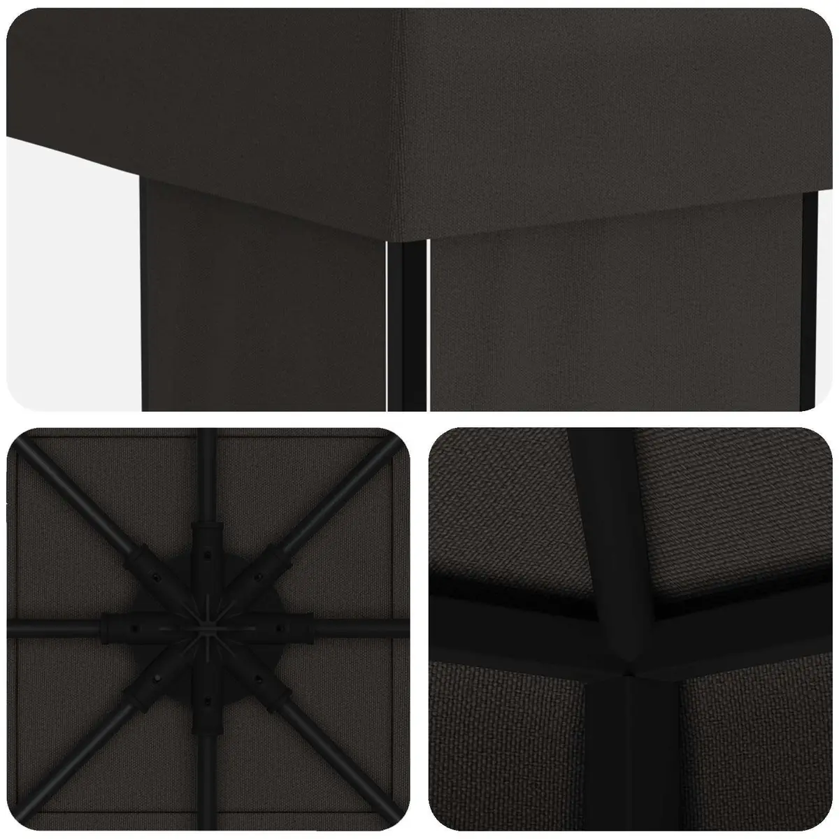 Gazebo Anthracite 4 x 3 m Outdoor Canopy Shade Structure Steel Frame Polyester