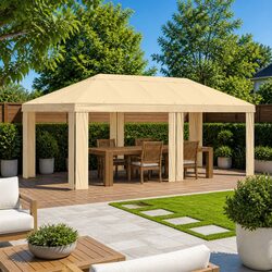 Compact Cream Gazebo Canopy Cover - Ideal for Outdoor Relaxation