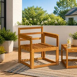 Brown Outdoor Armrests - Set of 2, 59 x 6 x 61 cm Dimensions