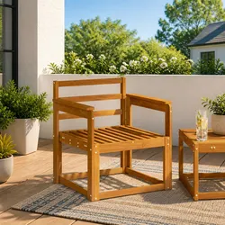 Brown Outdoor Armrests - Set of 2, 59 x 6 x 61 cm Dimensions