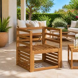 Concise and Stylish Brown Armrests for Outdoors