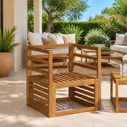 Concise and Stylish Brown Armrests for Outdoors