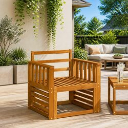 Concise Design Outdoor Armrests – 2 Brown Pieces