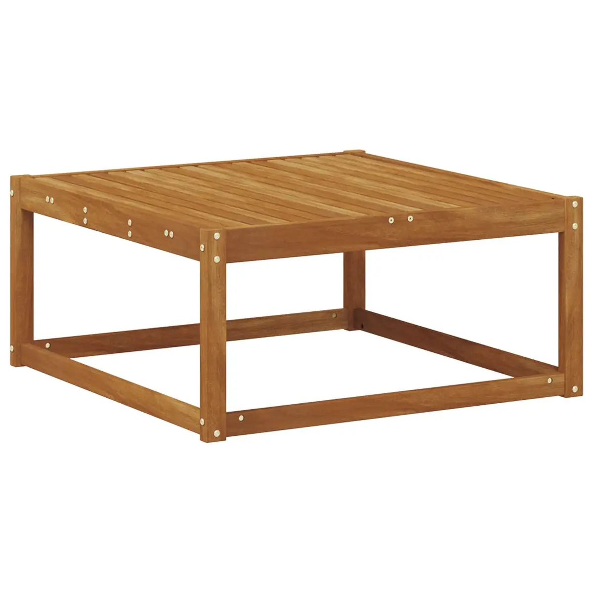 Outdoor Garden Table Natural 79 x 79 x 37 cm Patio Side Table Slatted Design