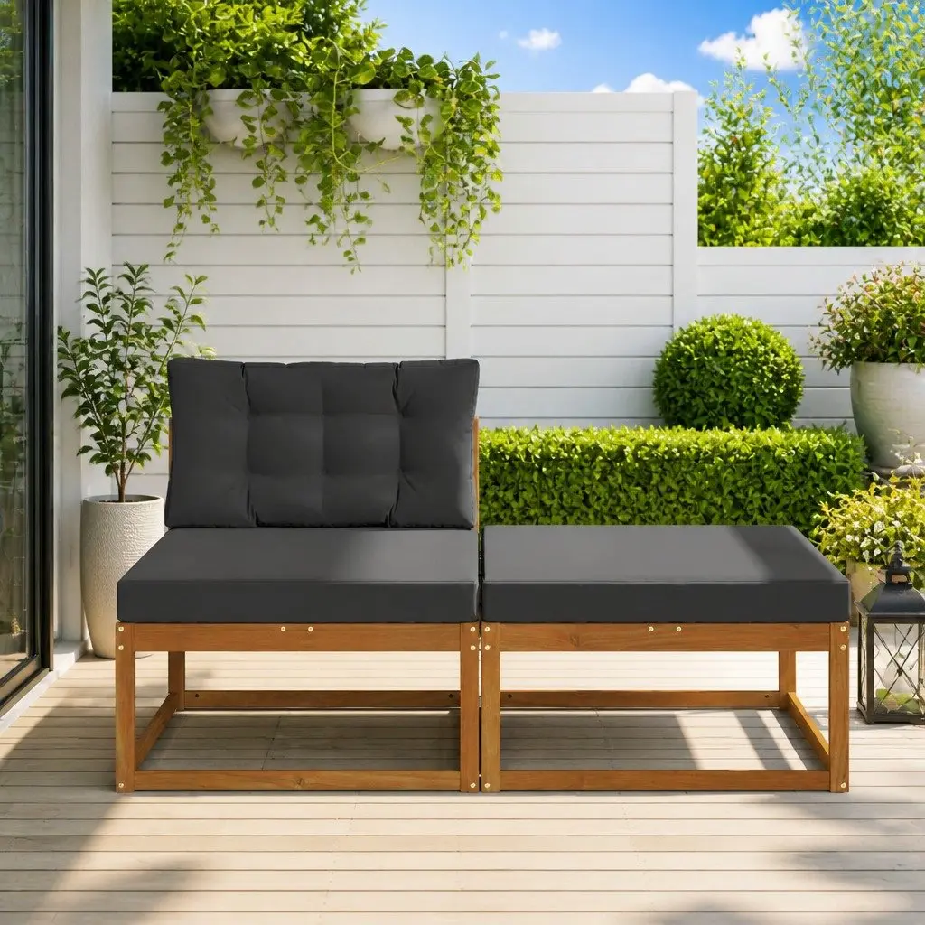 Outdoor Sectional Sofa Units 2 Piece Garden Patio Furniture Modular Seating