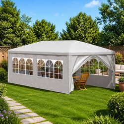 Party Tent 3x6m White Outdoor Marquee Gazebo Garden Canopy Pavilion with Panels