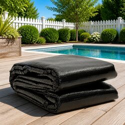 Floating Solar Pool Film Rectangular 10 x 5 m Black PE Bubble Heat Retention