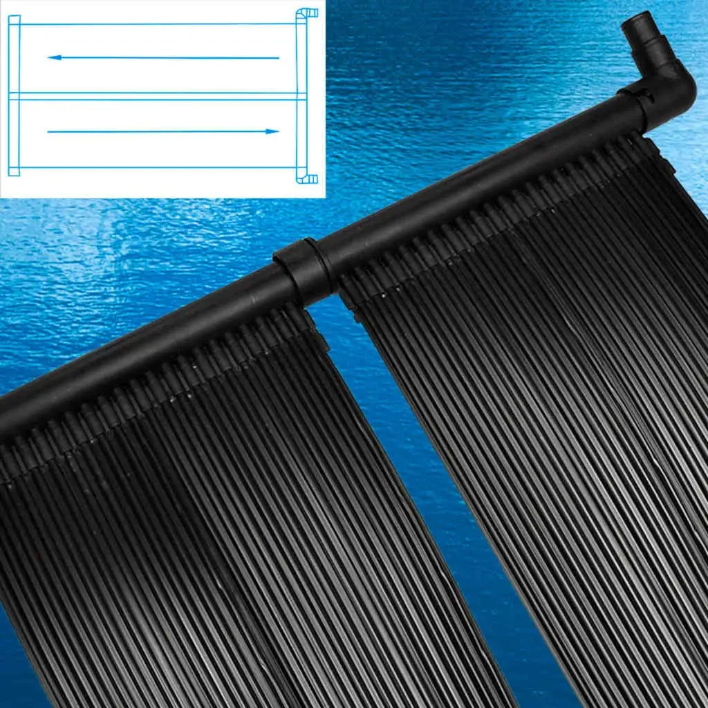 Solar Pool Heater Panel Black 80x620cm Ground Roof Mount Water Temperature Warmer