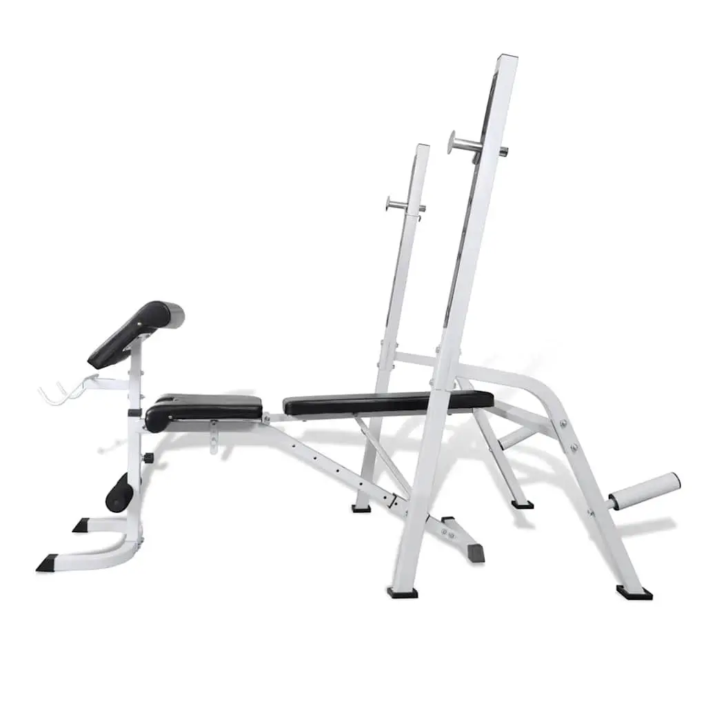 Adjustable Workout Bench White Multi-Exercise Home Gym Fitness Training Equipment