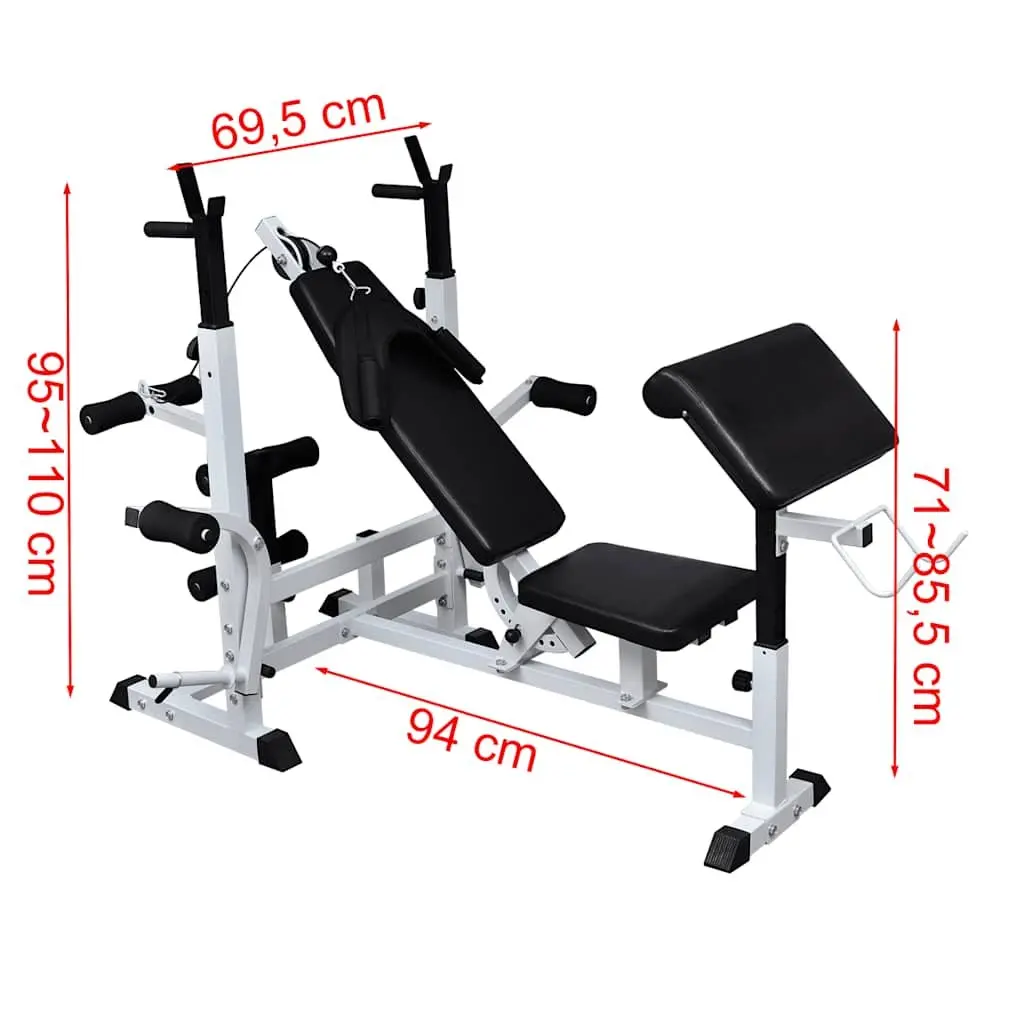 Weight Multi Bench Black Adjustable Home Gym Training Equipment for Arm Leg Back Muscles Workout