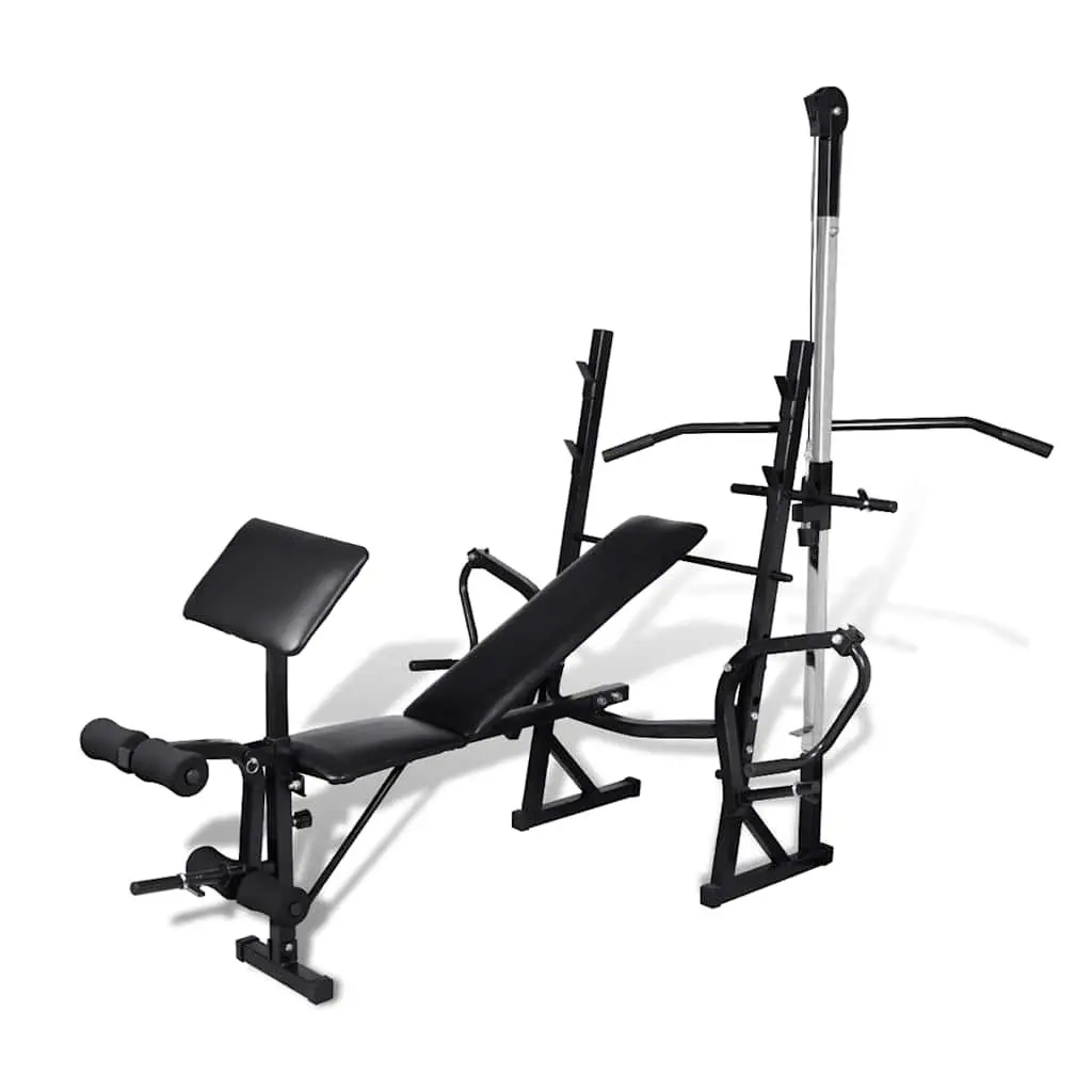 Fitness Workout Bench Grey Heavy-duty Adjustable Backrest with Curl and Butterfly Stations