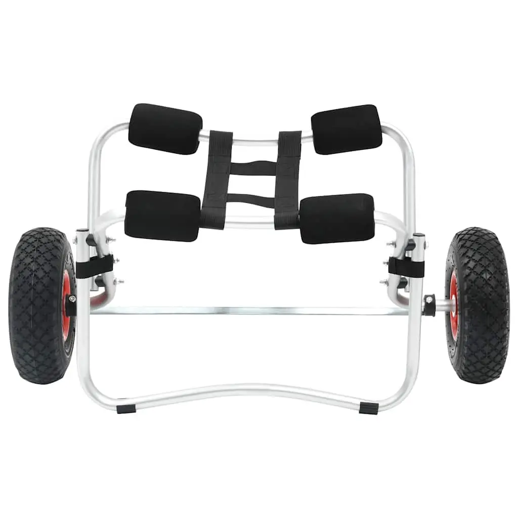 Kayak Trolley Cart Black Lightweight Aluminum Portable Transport with Inflated Rubber Wheels