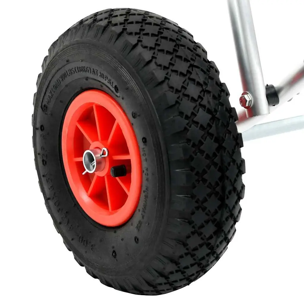 Kayak Trolley Cart Black Lightweight Aluminum Portable Transport with Inflated Rubber Wheels