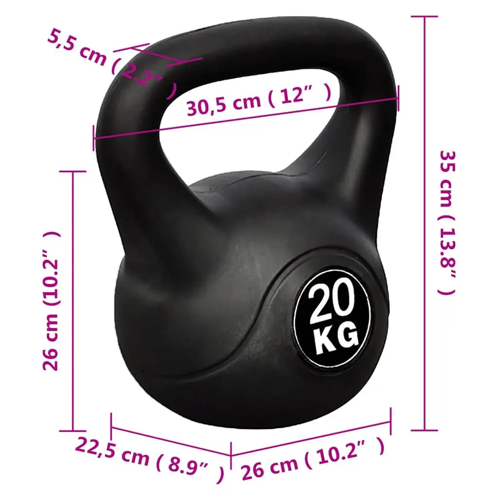 Kettlebell 20 kg Free Weights Home Gym Strength Training Exercise Equipment