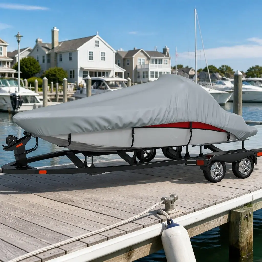 Boat Cover Grey 488-564 cm Heavy Duty Water Repellent Fabric