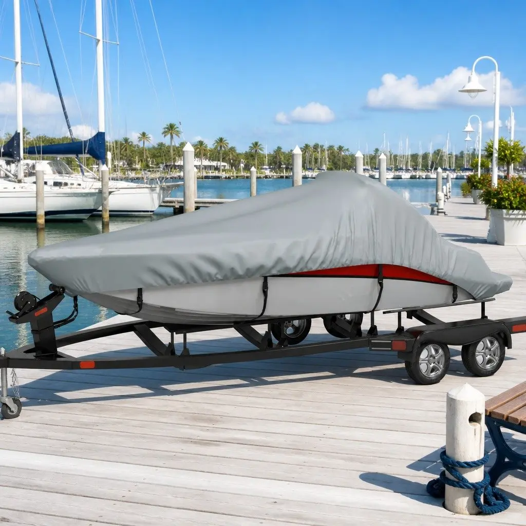 Boat Cover Grey 519-580cm Heavy Duty Water Repellent