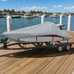 Concise Protection with Grey Boat Cover 610-671cm