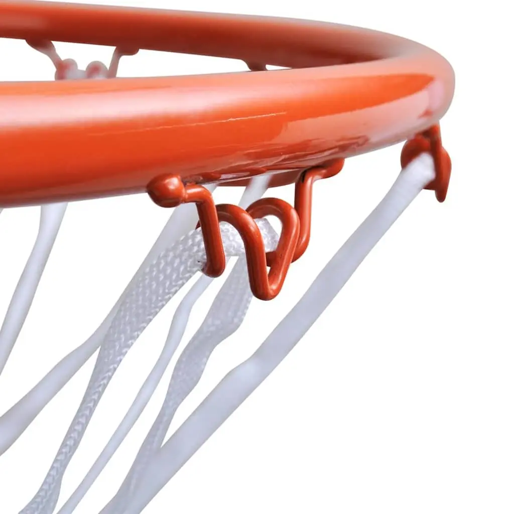 Basketball Rim Hoop Set Orange 45cm Heavy-Duty Steel Frame Durable Net Indoor Outdoor Play