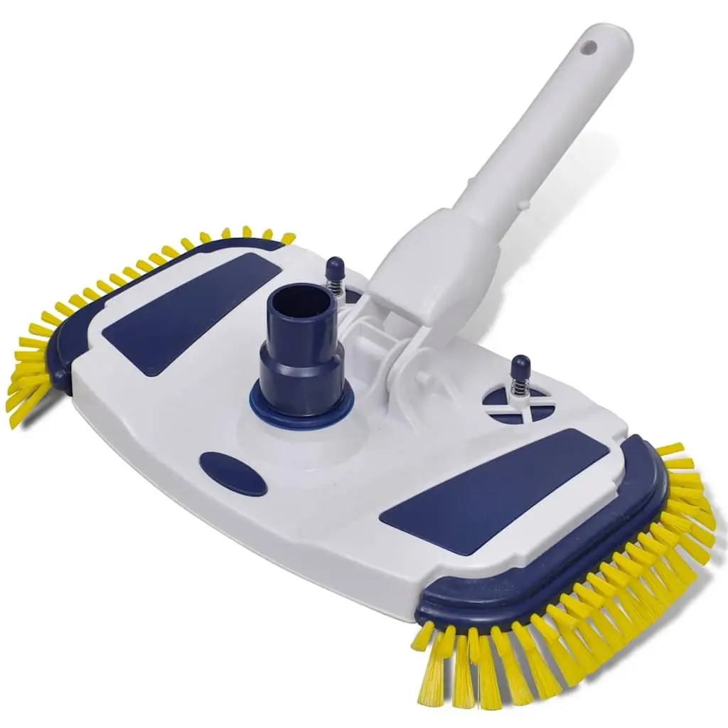 Pool Vacuum Head Cleaner Brush Blue 32mm 38mm Hose Connection 7 Bottom Brushes 2 Side Brushes