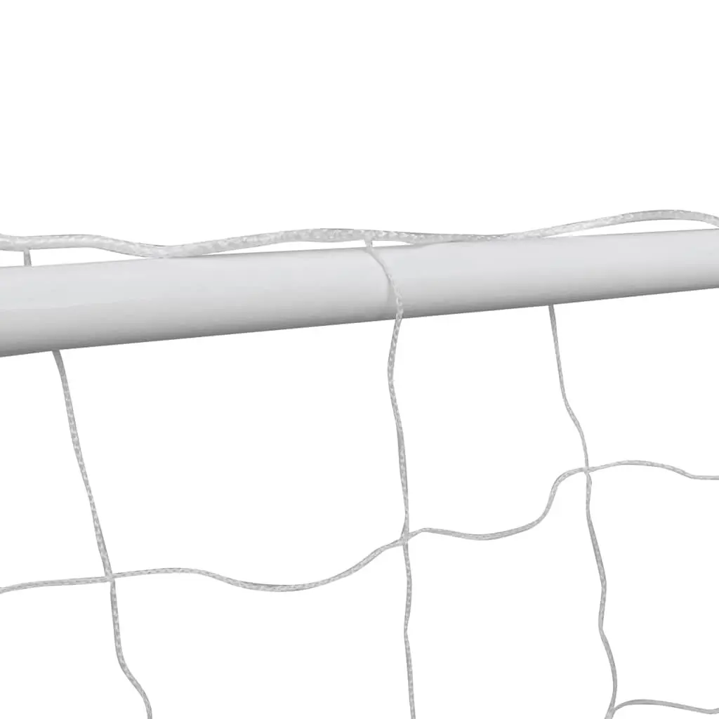 Soccer Goal Post Set White 240x90x150cm Steel Frame Weather-Resistant Polyester Net