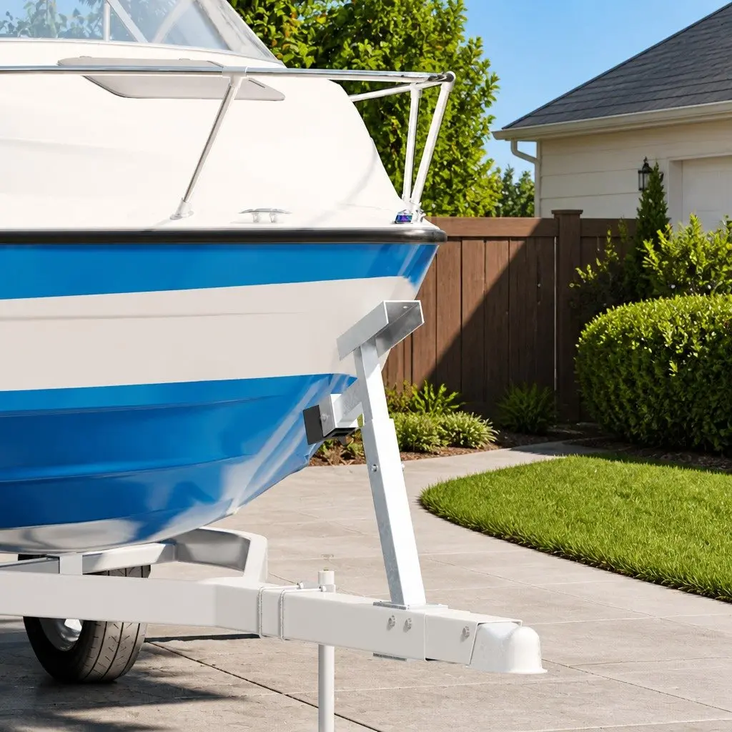 Boat Trailer Winch Stand Blue Adjustable Height Stable Front Brace