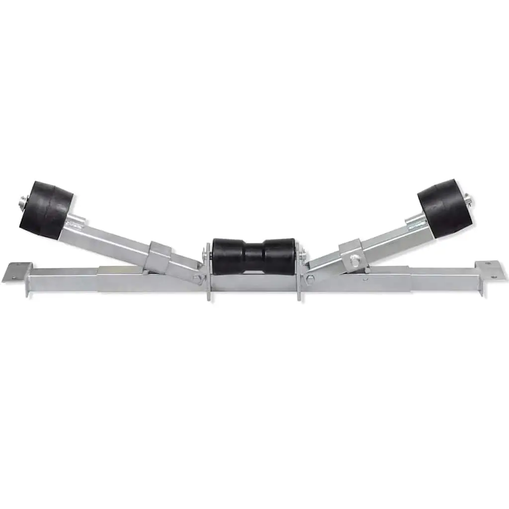 Boat Trailer Bottom Support Bracket Silver Adjustable with Keel Rollers