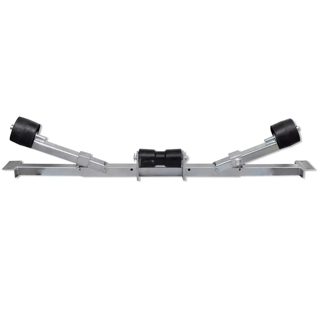 Boat Trailer Bottom Support Bracket Silver Adjustable with Keel Rollers