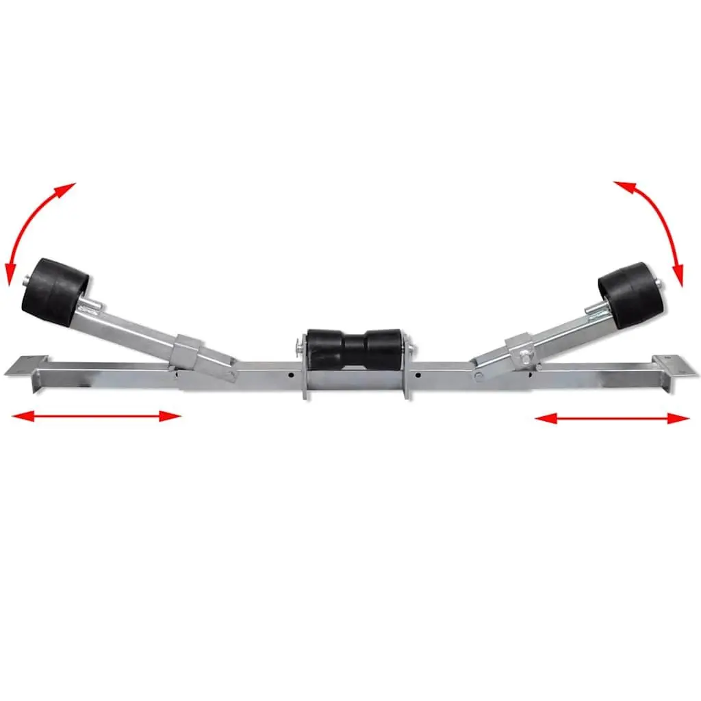 Boat Trailer Bottom Support Bracket Silver Adjustable with Keel Rollers