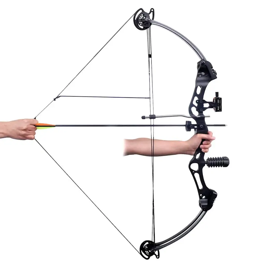 Compound Bow Black 35 Inch Adjustable Draw Weight 40 to 50 lbs Lightweight