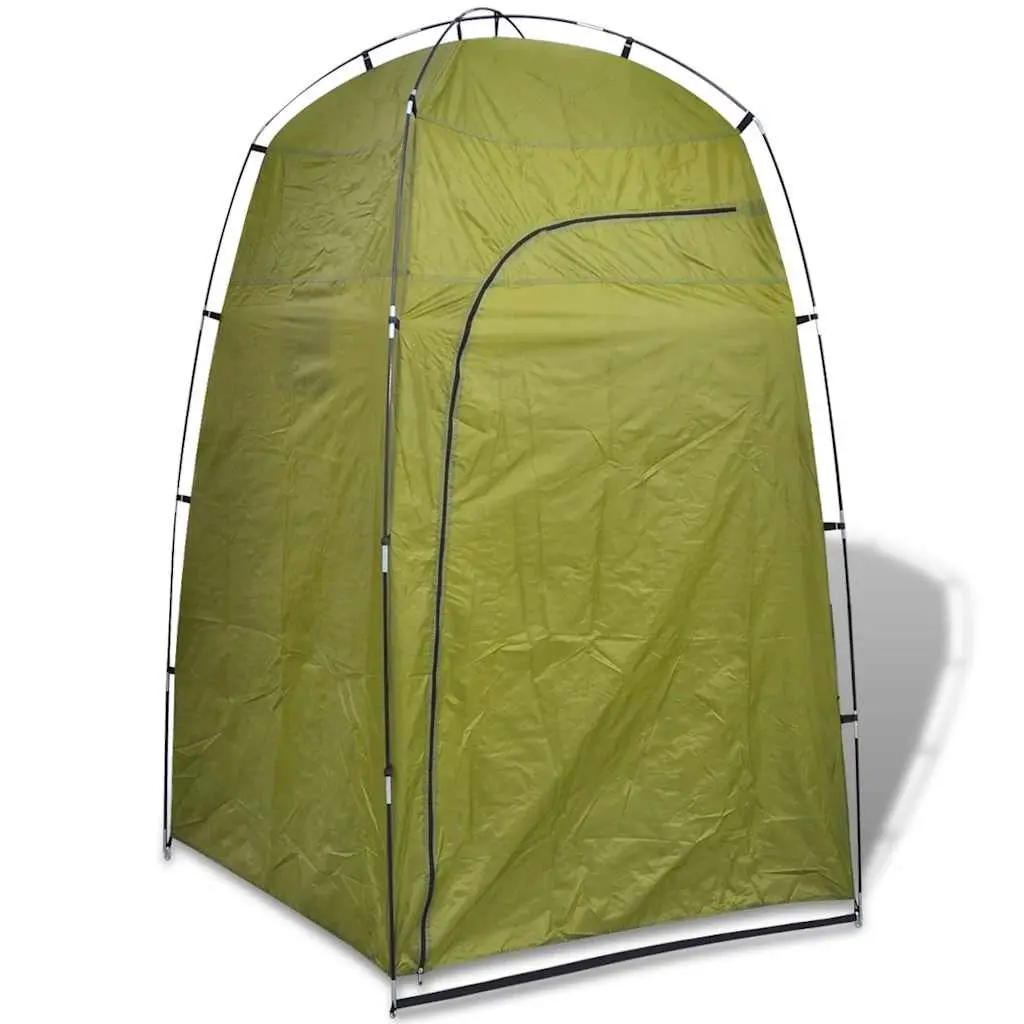 Portable Shower Privacy Tent Green Fiberglass Poles Compact Carrying Bag