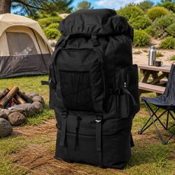 Black Army-Style Backpack XXL for Outdoor Use