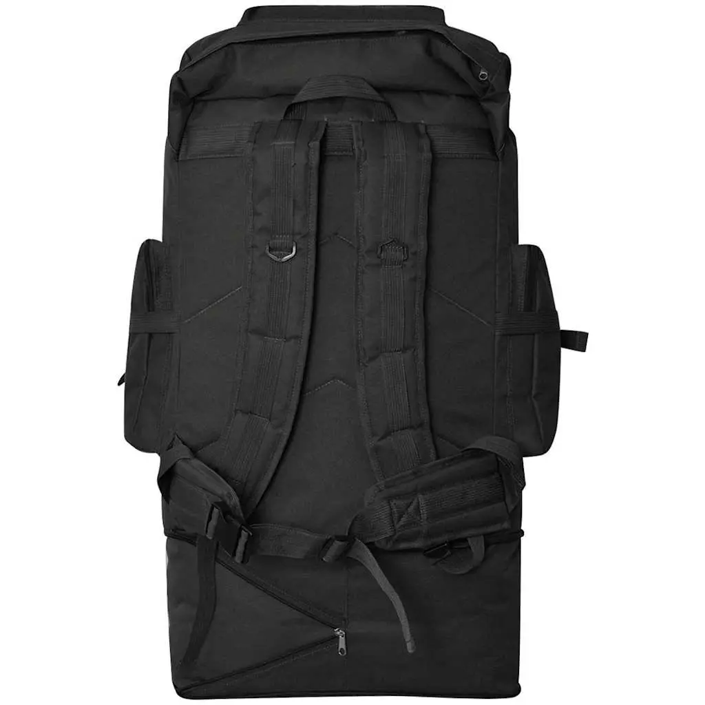 Army-Style Backpack Black XXL 100L Durable Outdoor Hiking Camping Travel Rucksack