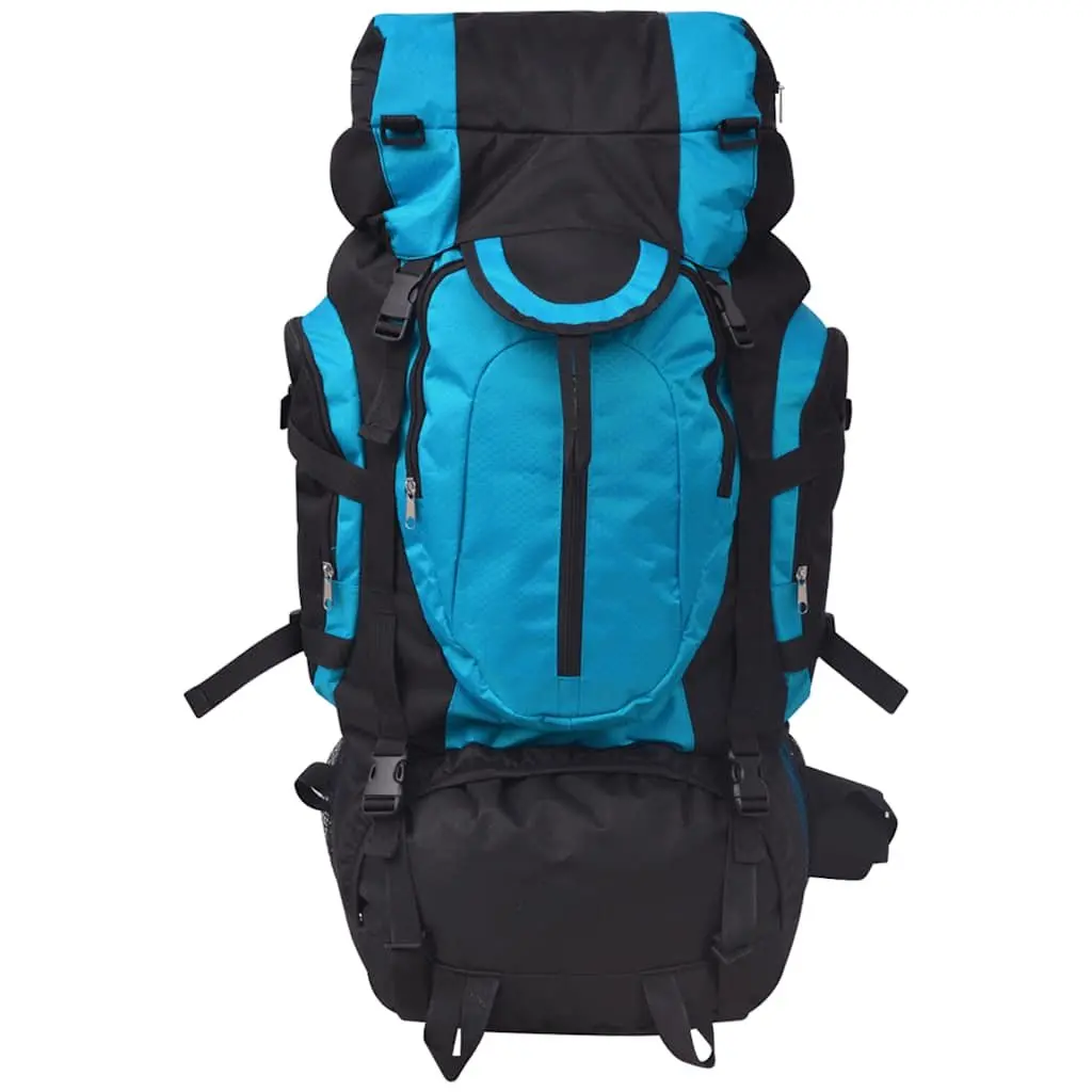 Hiking Backpack Blue 75L Large Capacity Durable Outdoor Travel Camping Rucksack
