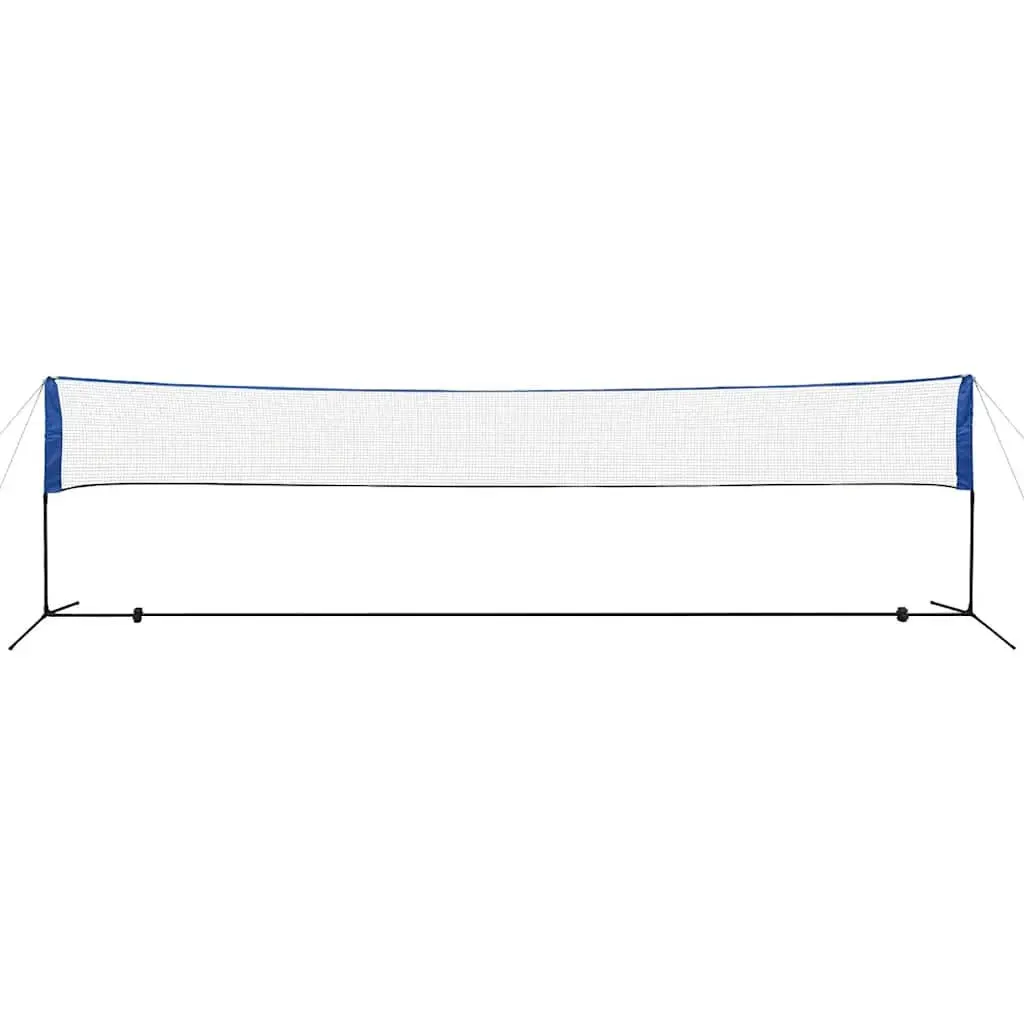 Badminton Net Portable 600x155 cm Adjustable Height Double-Stitched Mesh Lightweight Steel Tube Frame