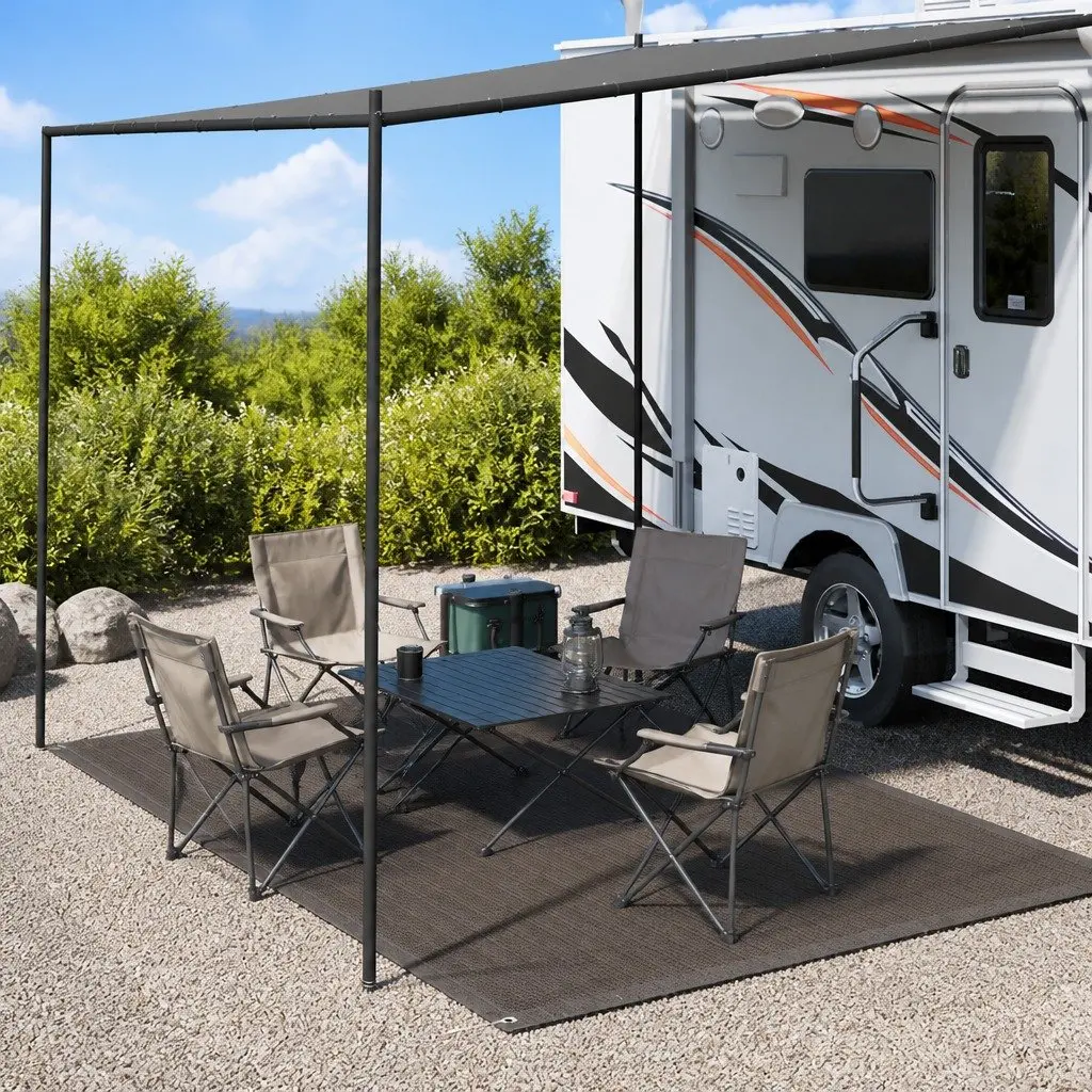 Tent Carpet Anthracite 250x300 cm High-Density Polyethylene Water Permeable
