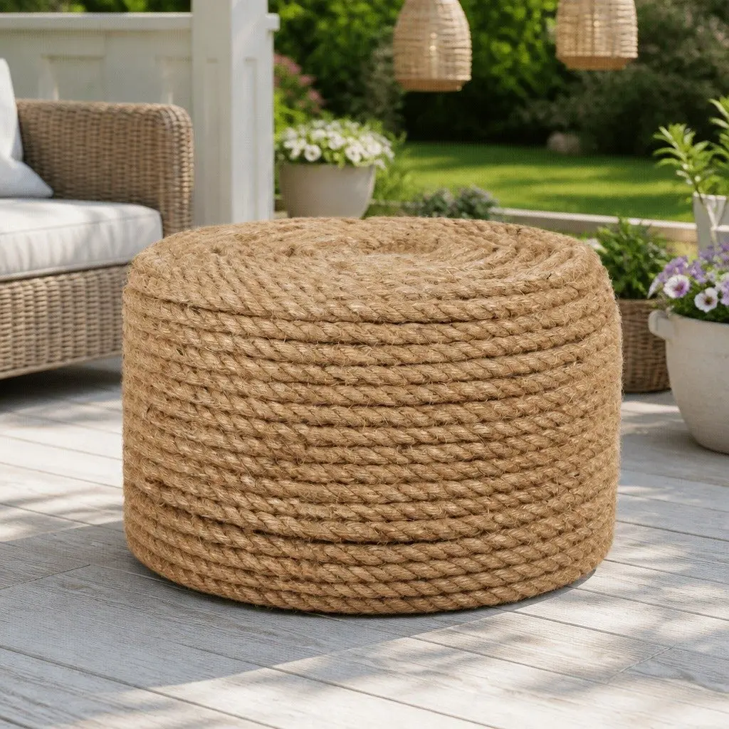 Jute Rope Brown 12mm 100m Coil Durable Soft Touch for Garden Decking Handrail Plant Support Utility