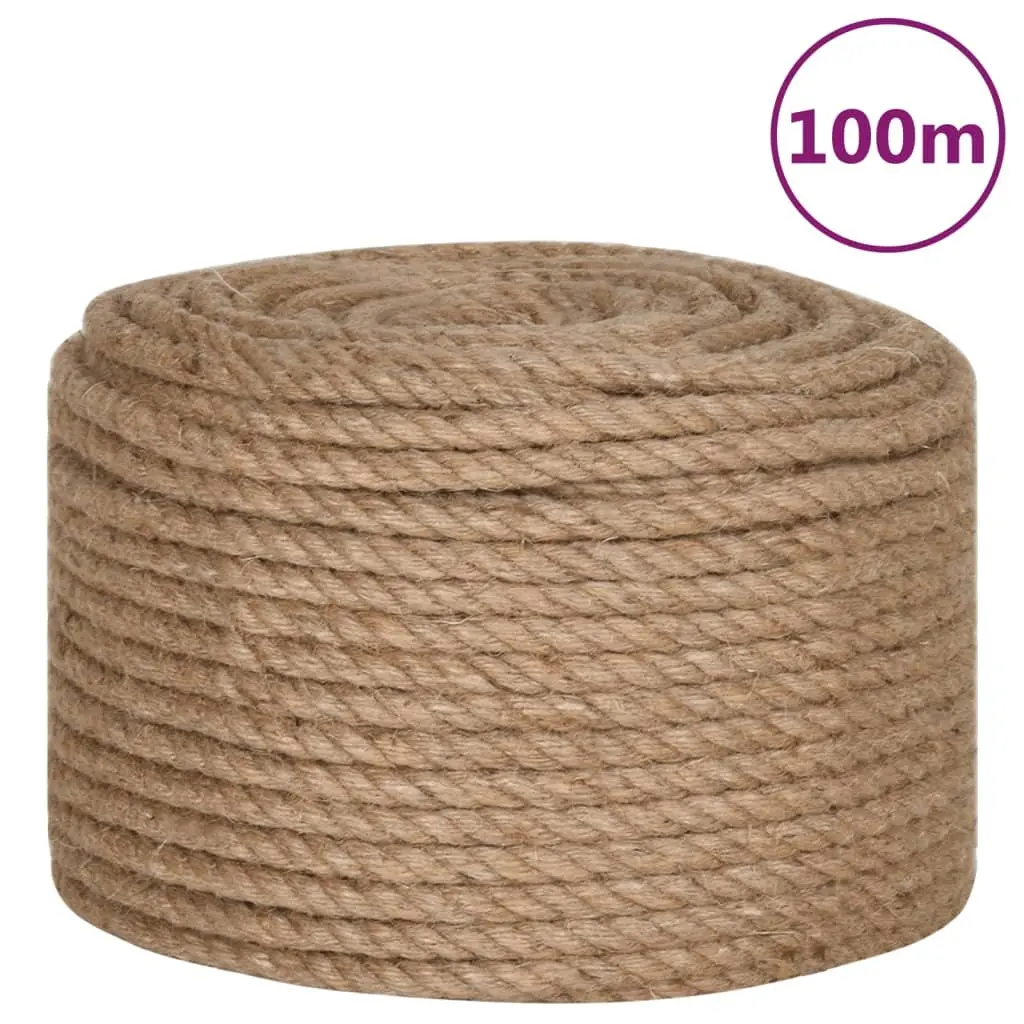 Jute Rope Brown 12mm 100m Coil Durable Soft Touch for Garden Decking Handrail Plant Support Utility